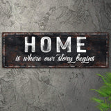 Home Is Where Our Story Begins Sign II - Tailored Canvases - Flyclothing LLC