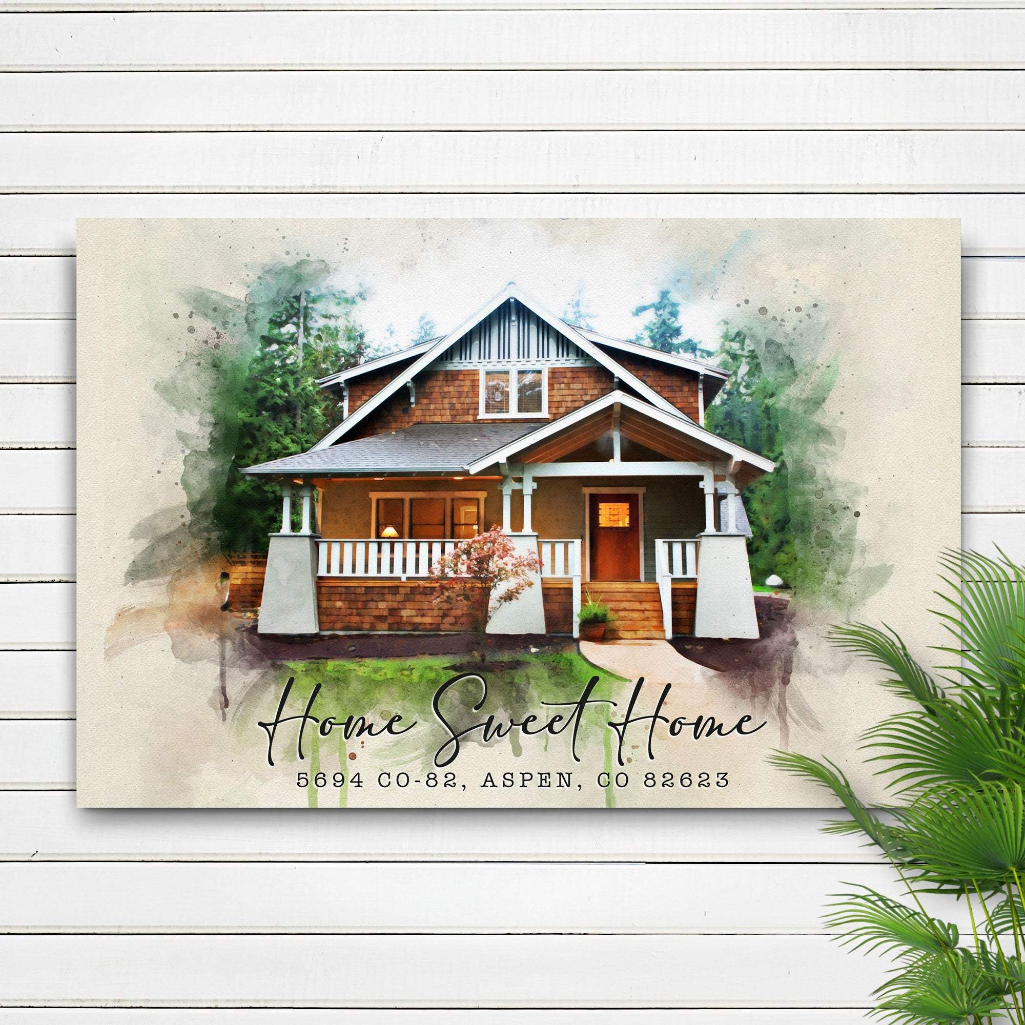 Home Sweet Home Watercolor Sign - Tailored Canvases - Flyclothing LLC