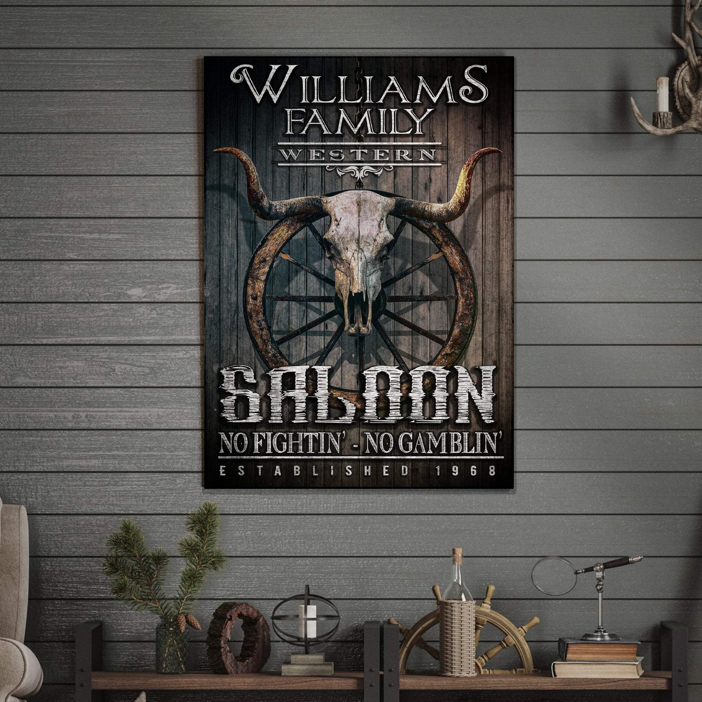 Western Cowboy Saloon Sign - Tailored Canvases - Flyclothing LLC