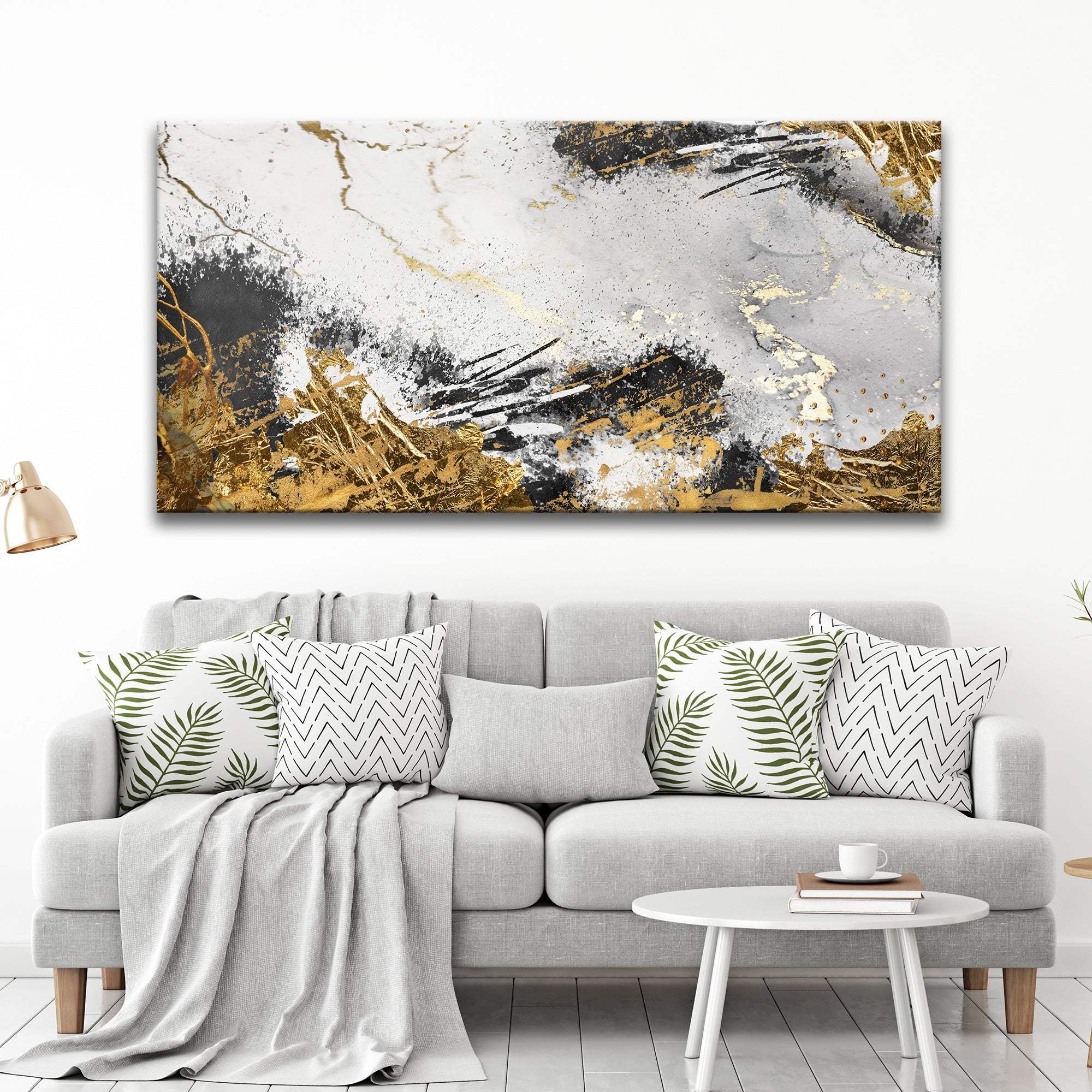 Sky Gold Abstract Painting Canvas Wall Art - Tailored Canvases - Flyclothing LLC