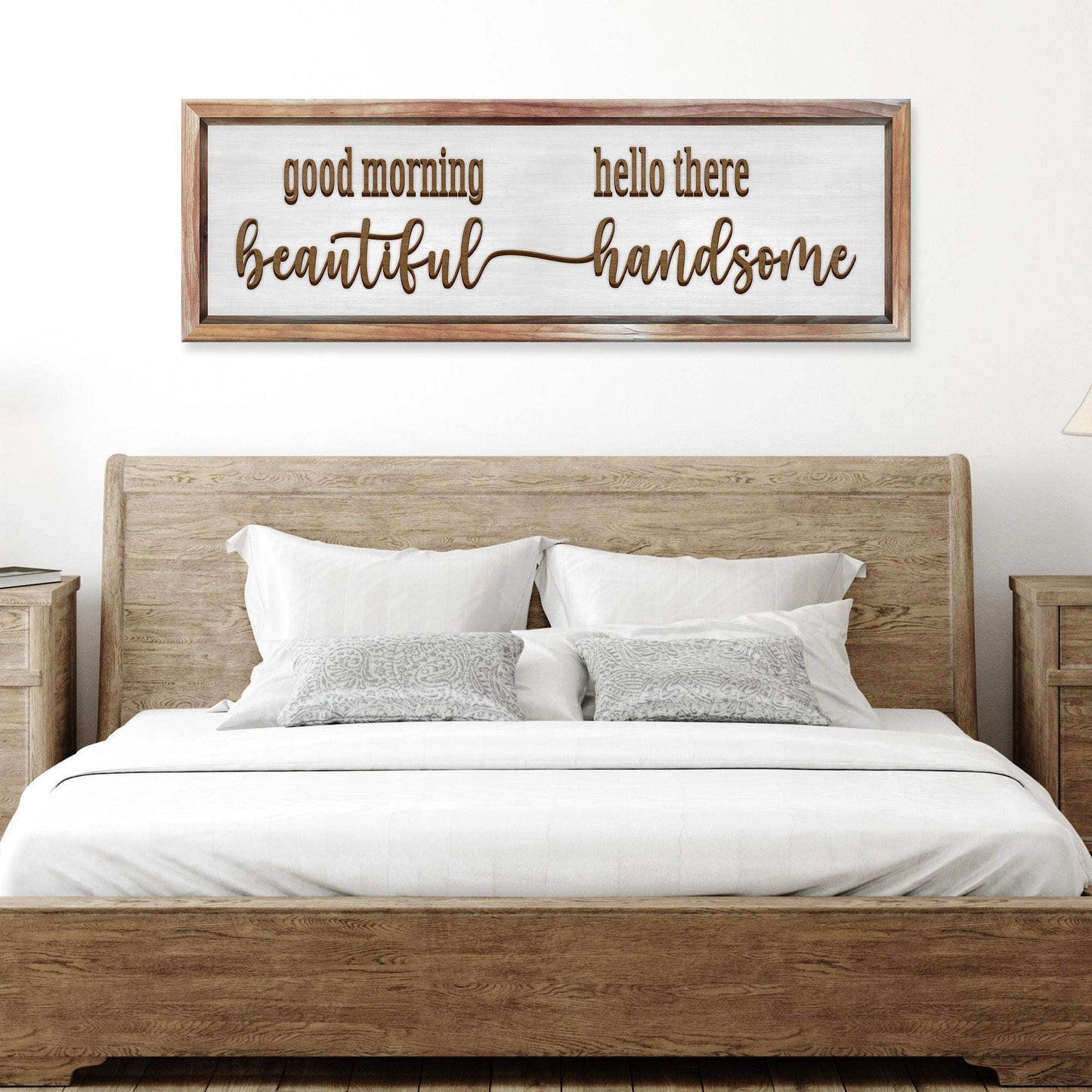 Good Morning Beautiful Hello There Handsome Sign - Tailored Canvases - Flyclothing LLC