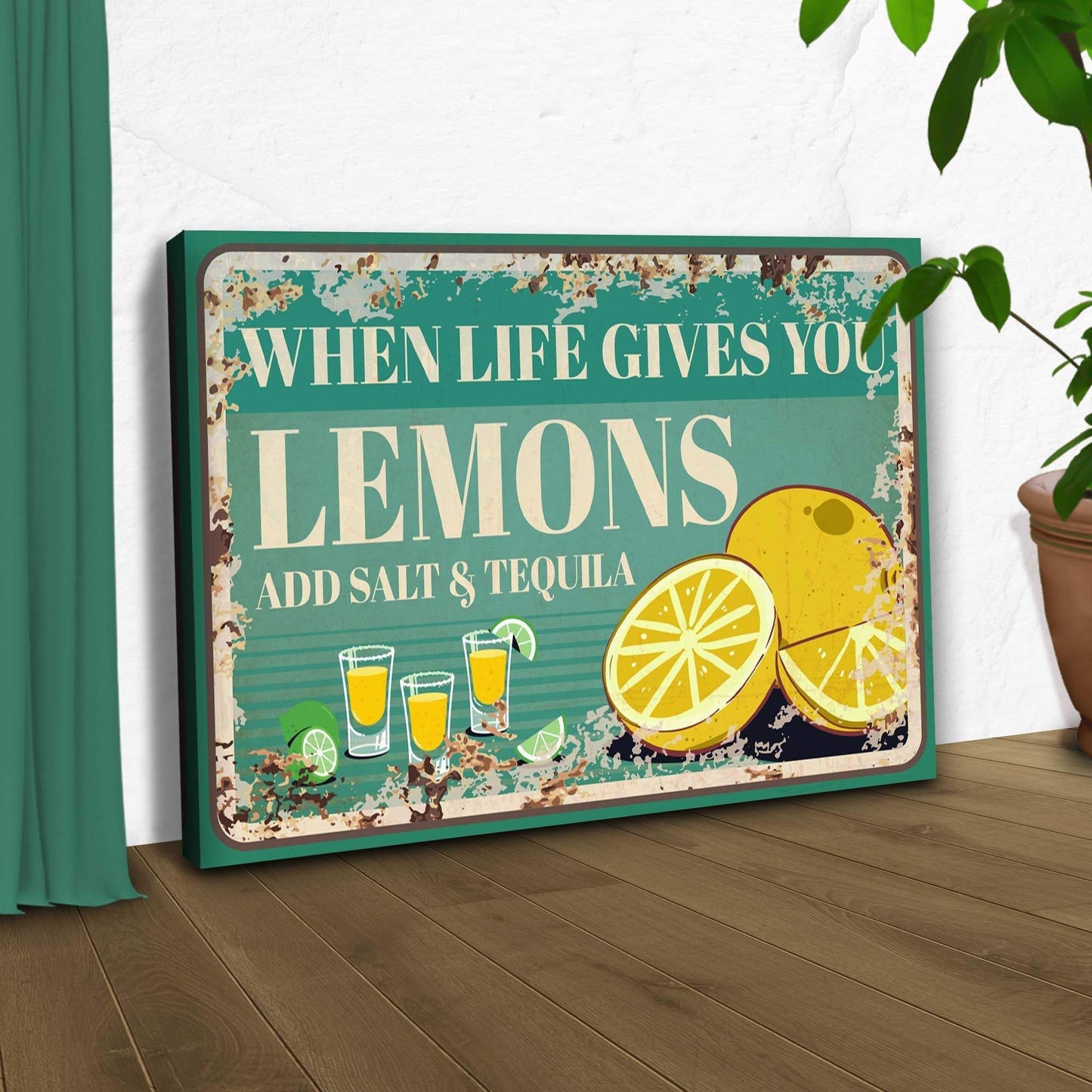 When Life Gives You Lemons Old Rustic Paper Sign - Tailored Canvases - Flyclothing LLC