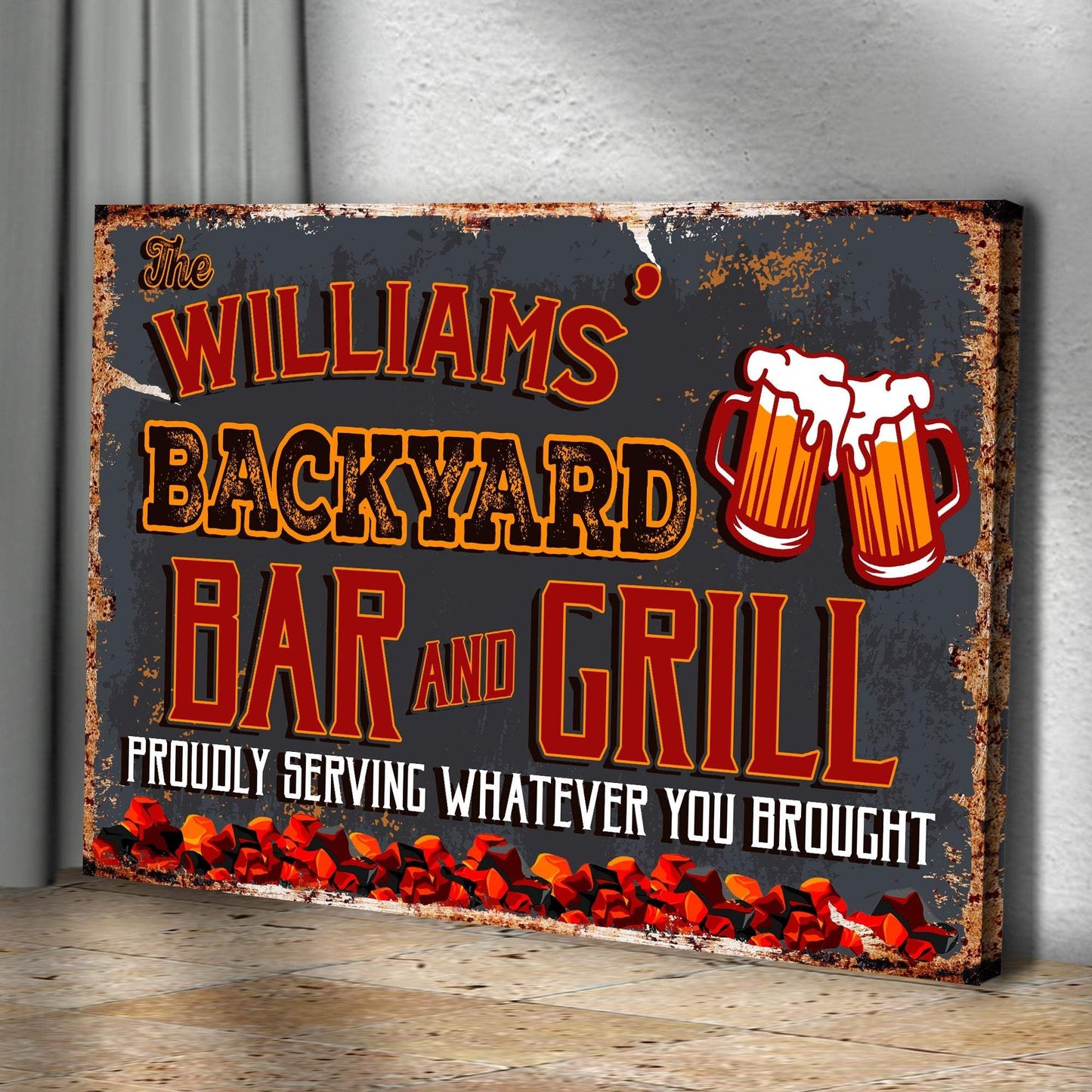 Backyard Bar And Grill Sign VII - Tailored Canvases - Flyclothing LLC