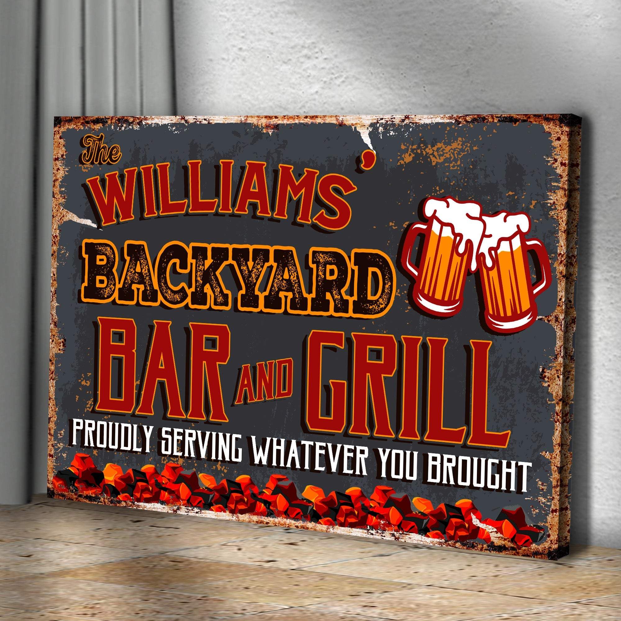 Backyard Bar And Grill Sign VII - Tailored Canvases - Flyclothing LLC