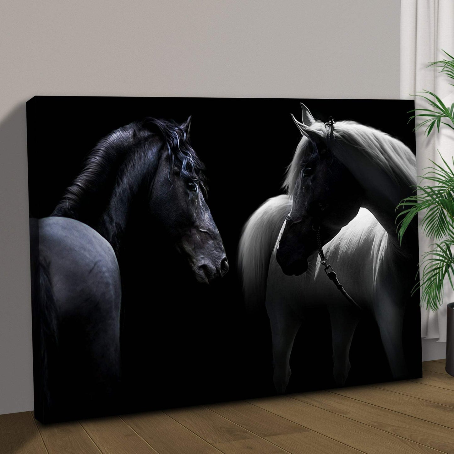 Monochromatic Horses Canvas Wall Art - Tailored Canvases - Flyclothing LLC