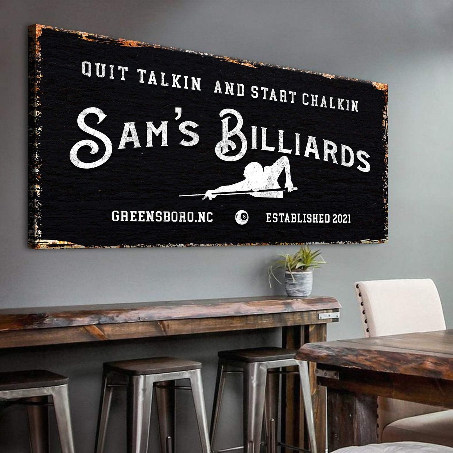 Billiards Room Sign - Tailored Canvases - Flyclothing LLC