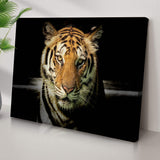 Lurking Tiger In The Dark Canvas Wall Art - Tailored Canvases - Flyclothing LLC