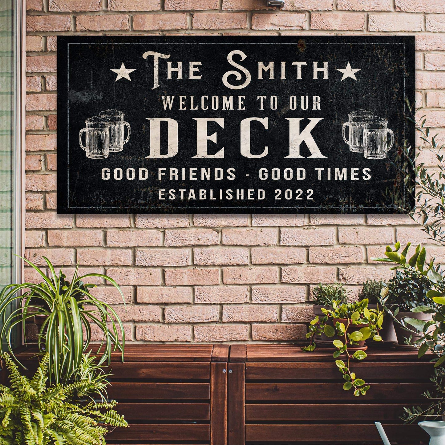Good Friends Good Times Welcome To Our Deck Sign - Tailored Canvases - Flyclothing LLC