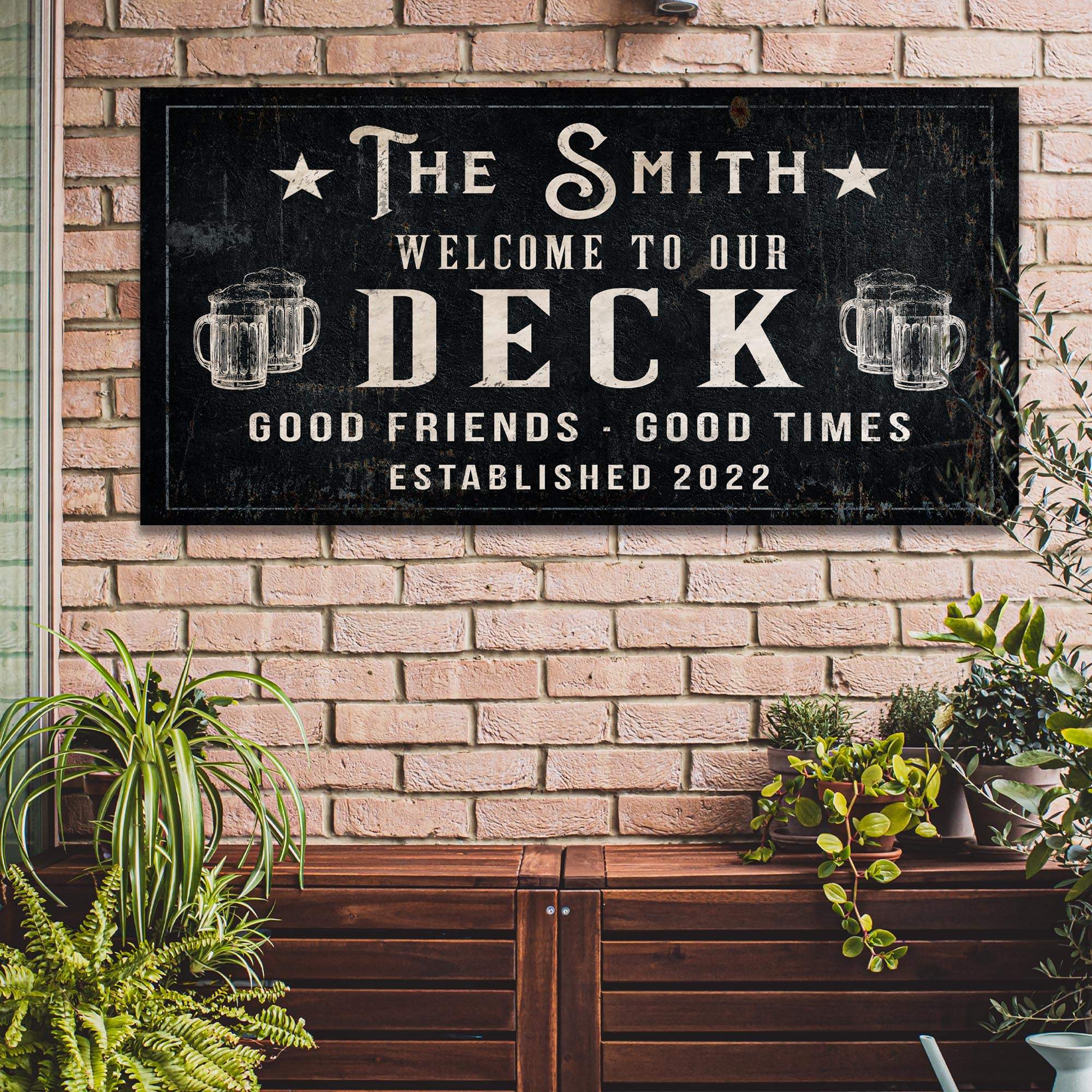 Good Friends Good Times Welcome To Our Deck Sign - Tailored Canvases - Flyclothing LLC
