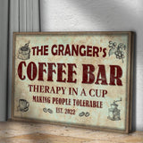 Coffee Bar Therapy In A Cup Sign - Tailored Canvases - Flyclothing LLC