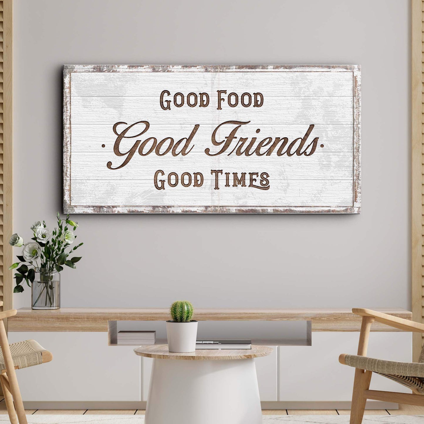 Good Food Good Friends Good Times Sign - Tailored Canvases - Flyclothing LLC