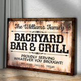 Backyard Bar & Grill Sign X - Tailored Canvases - Flyclothing LLC