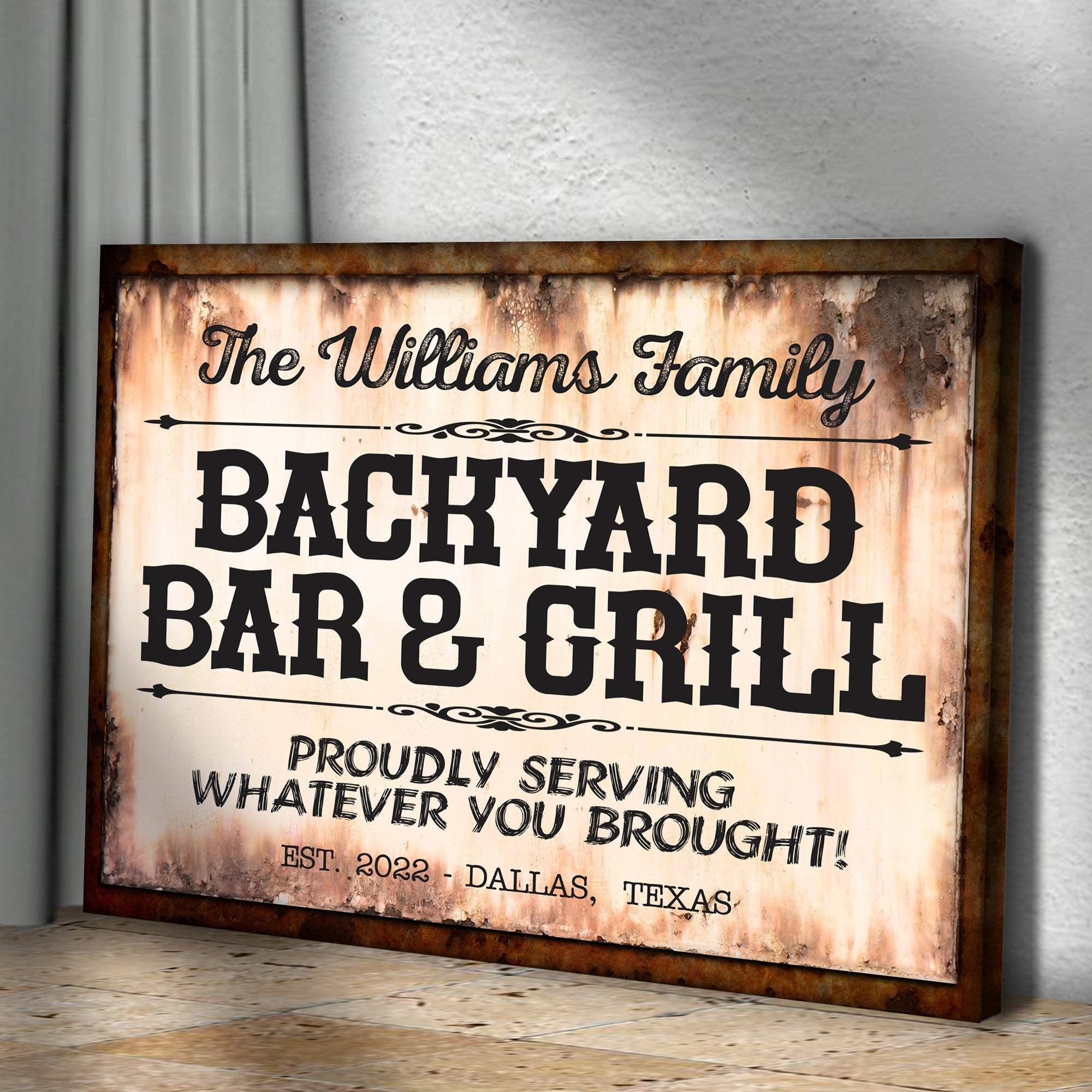 Backyard Bar & Grill Sign X - Tailored Canvases - Flyclothing LLC