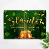 Sláinte! Cheers To A Happy St. Patrick's Day Sign - Tailored Canvases - Flyclothing LLC