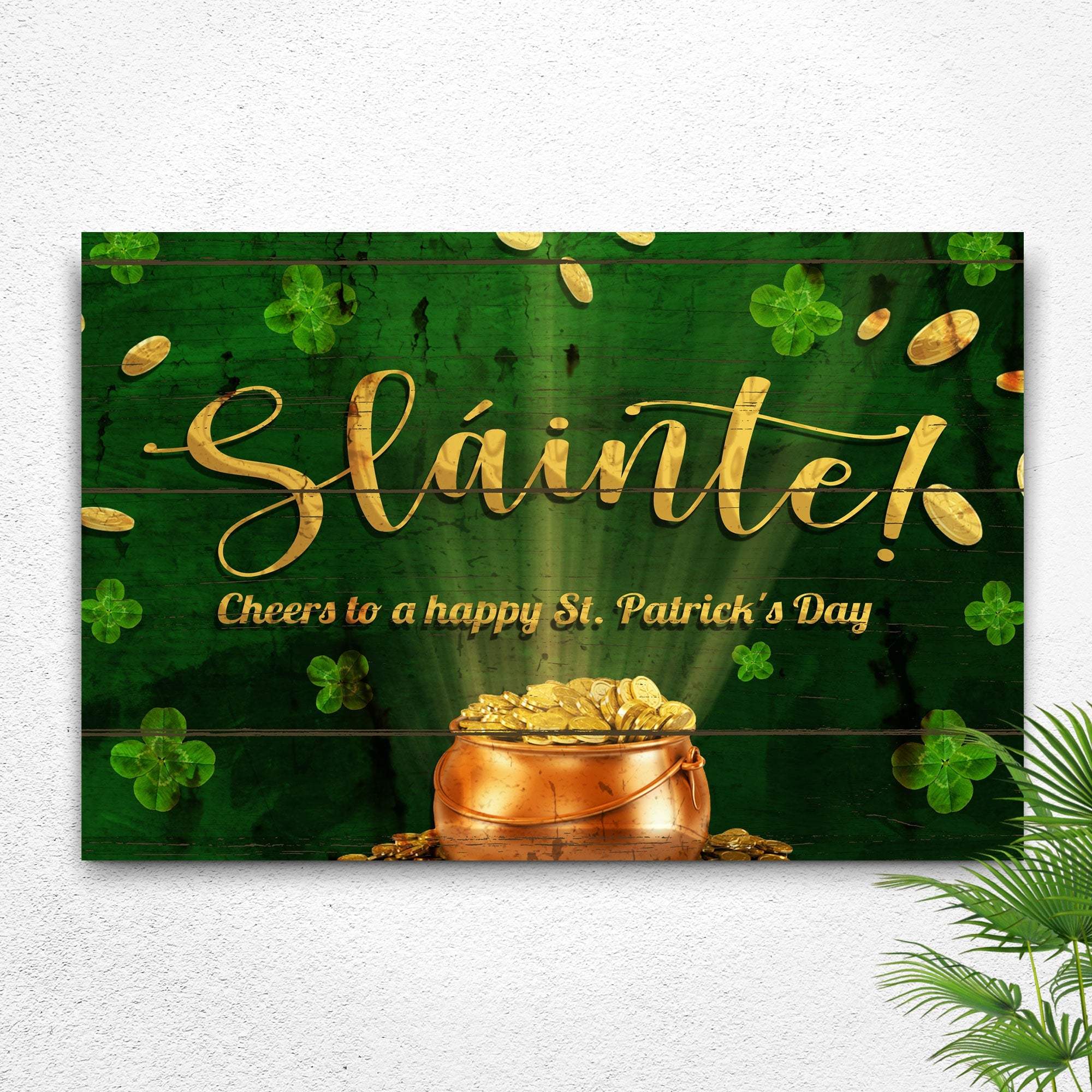 Sláinte! Cheers To A Happy St. Patrick's Day Sign - Tailored Canvases - Flyclothing LLC
