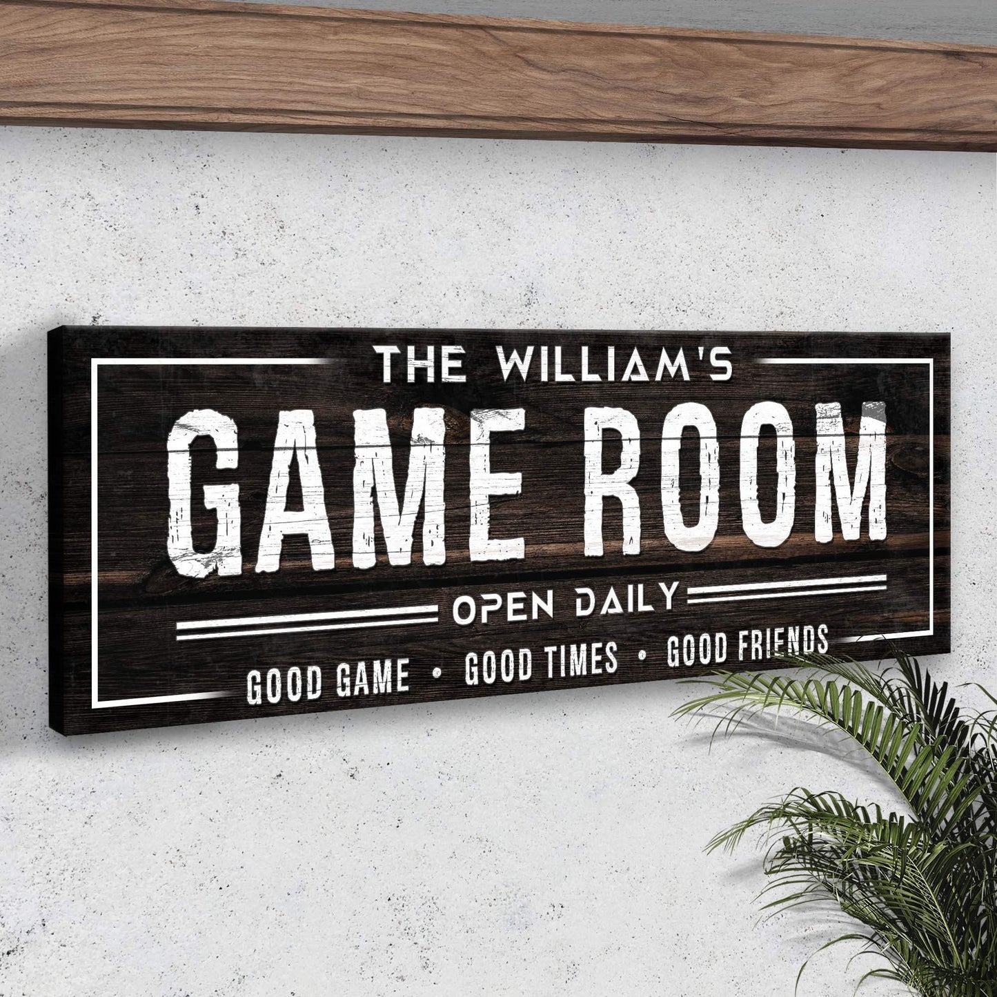 Game Room Dark Wood Sign - Tailored Canvases - Flyclothing LLC