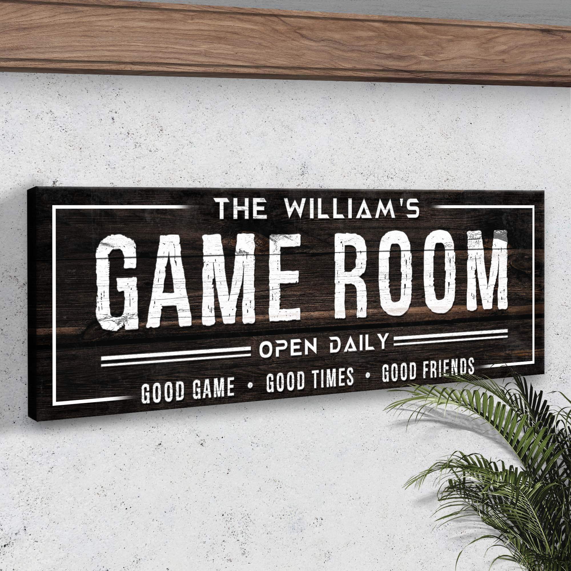 Game Room Dark Wood Sign - Tailored Canvases - Flyclothing LLC