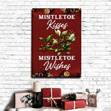 Kisses And Wishes Mistletoe Sign - Tailored Canvases - Flyclothing LLC
