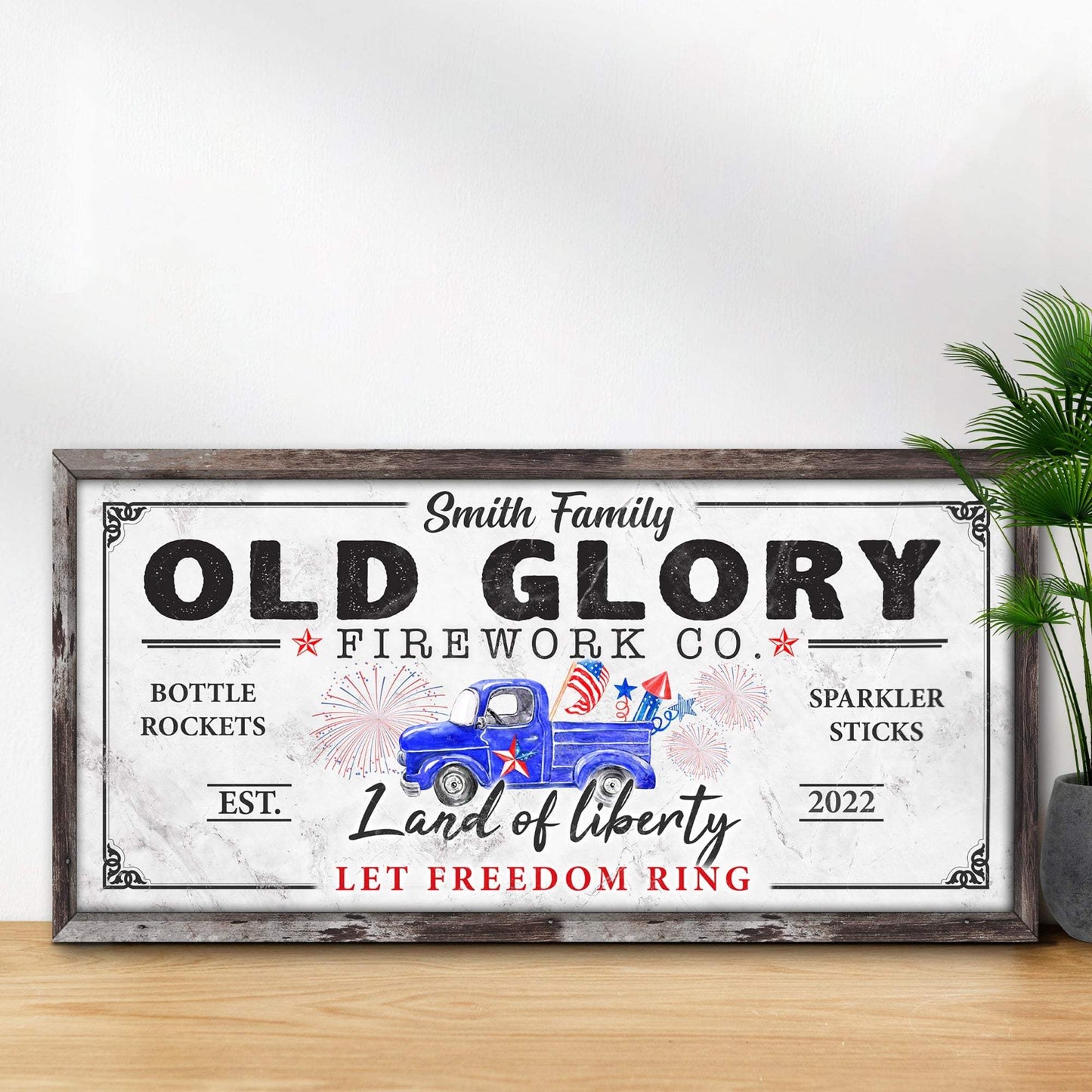 Old Glory Firework Co Let Freedom Ring Sign - Tailored Canvases - Flyclothing LLC