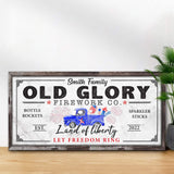 Old Glory Firework Co Let Freedom Ring Sign - Tailored Canvases - Flyclothing LLC