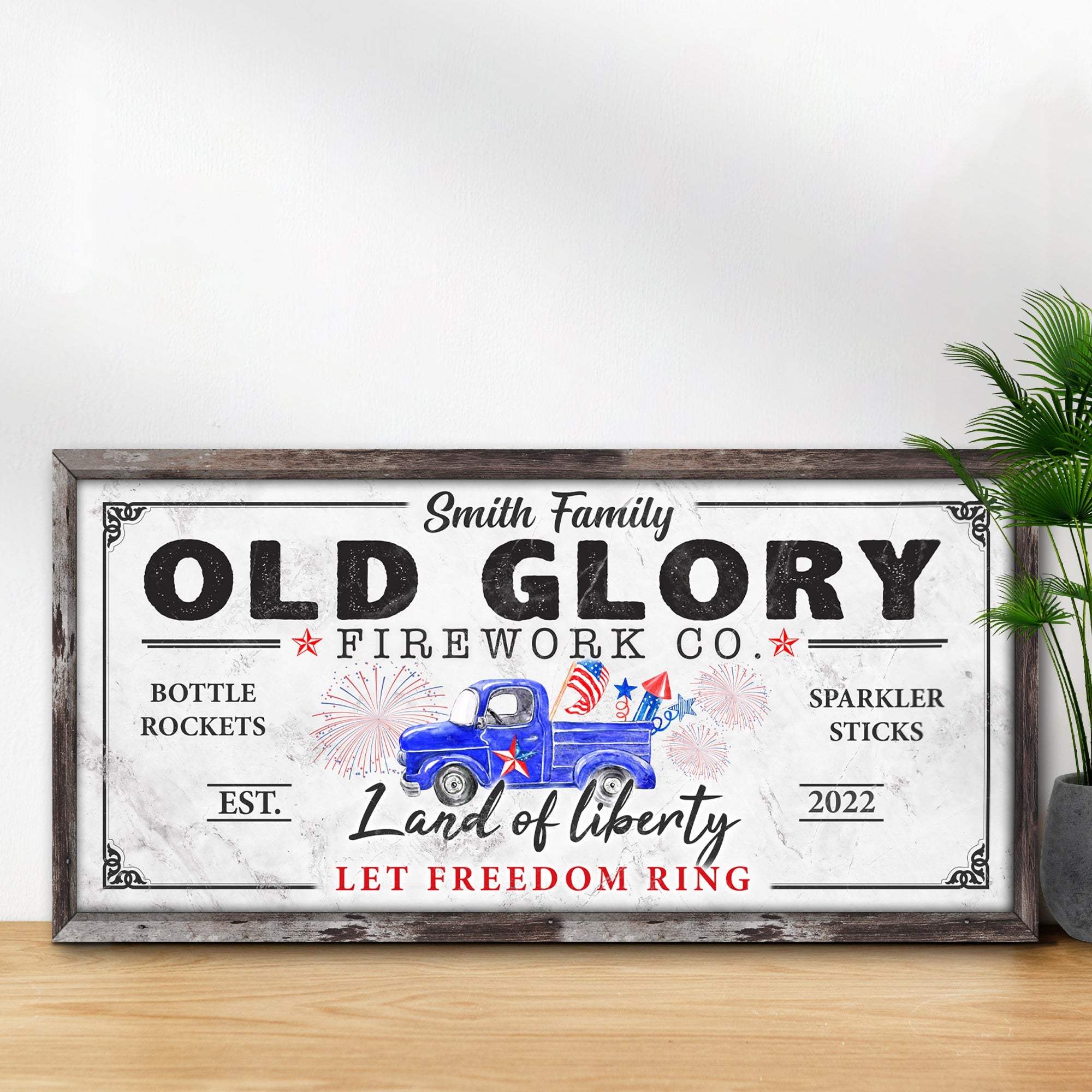 Old Glory Firework Co Let Freedom Ring Sign - Tailored Canvases - Flyclothing LLC