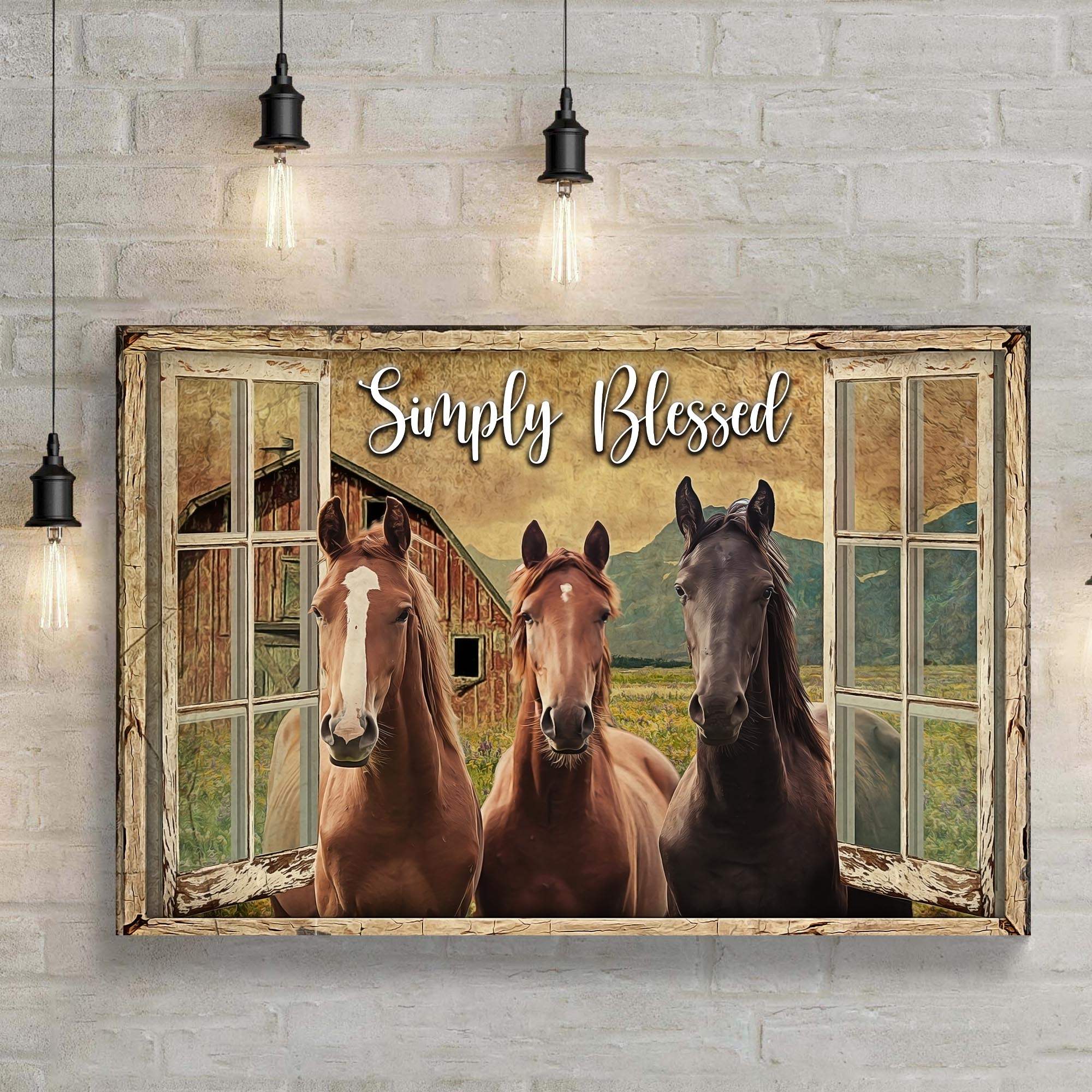 Simply Blessed Amazing Horse Farm Sign - Tailored Canvases - Flyclothing LLC