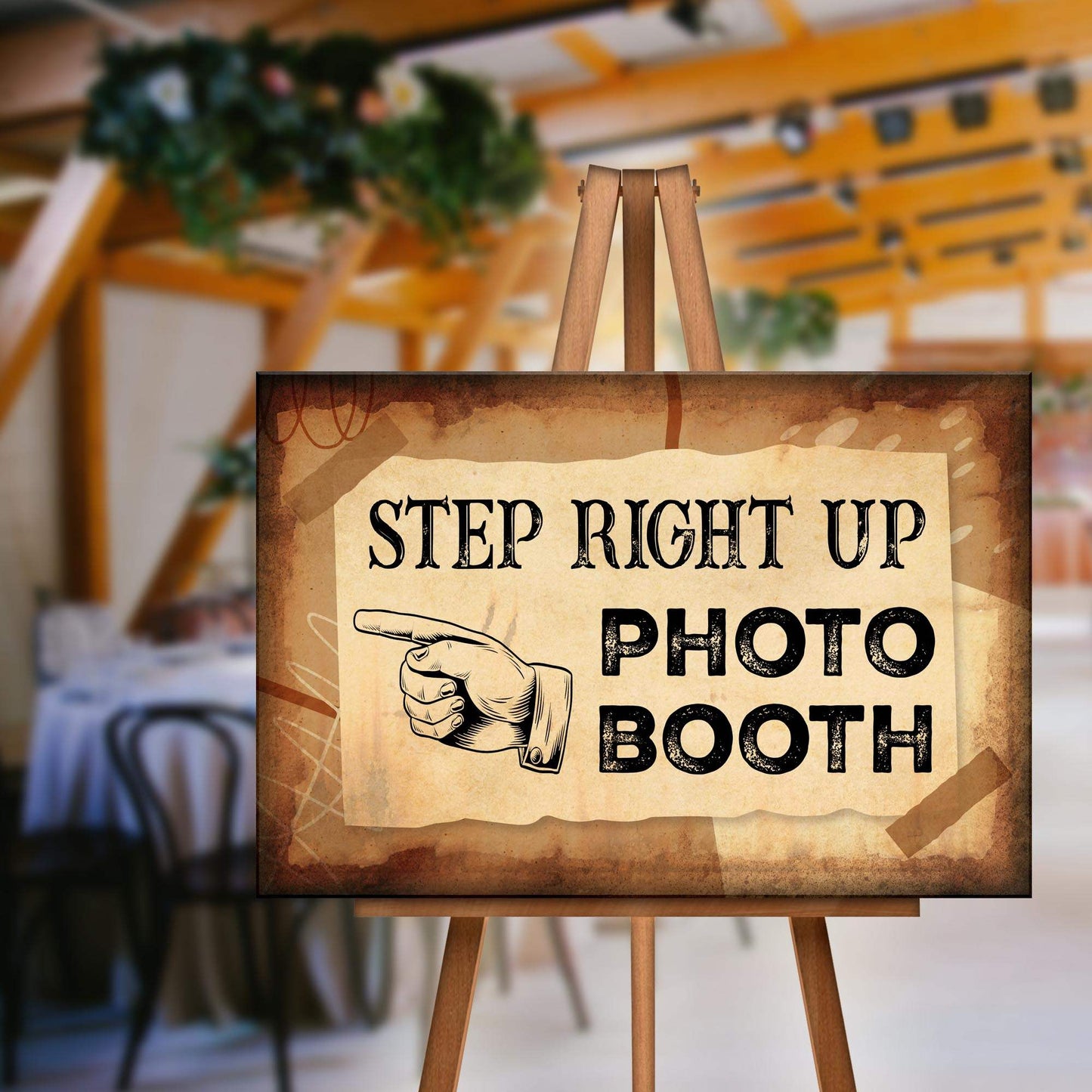 Step Right Up Photo Booth Sign - Tailored Canvases - Flyclothing LLC