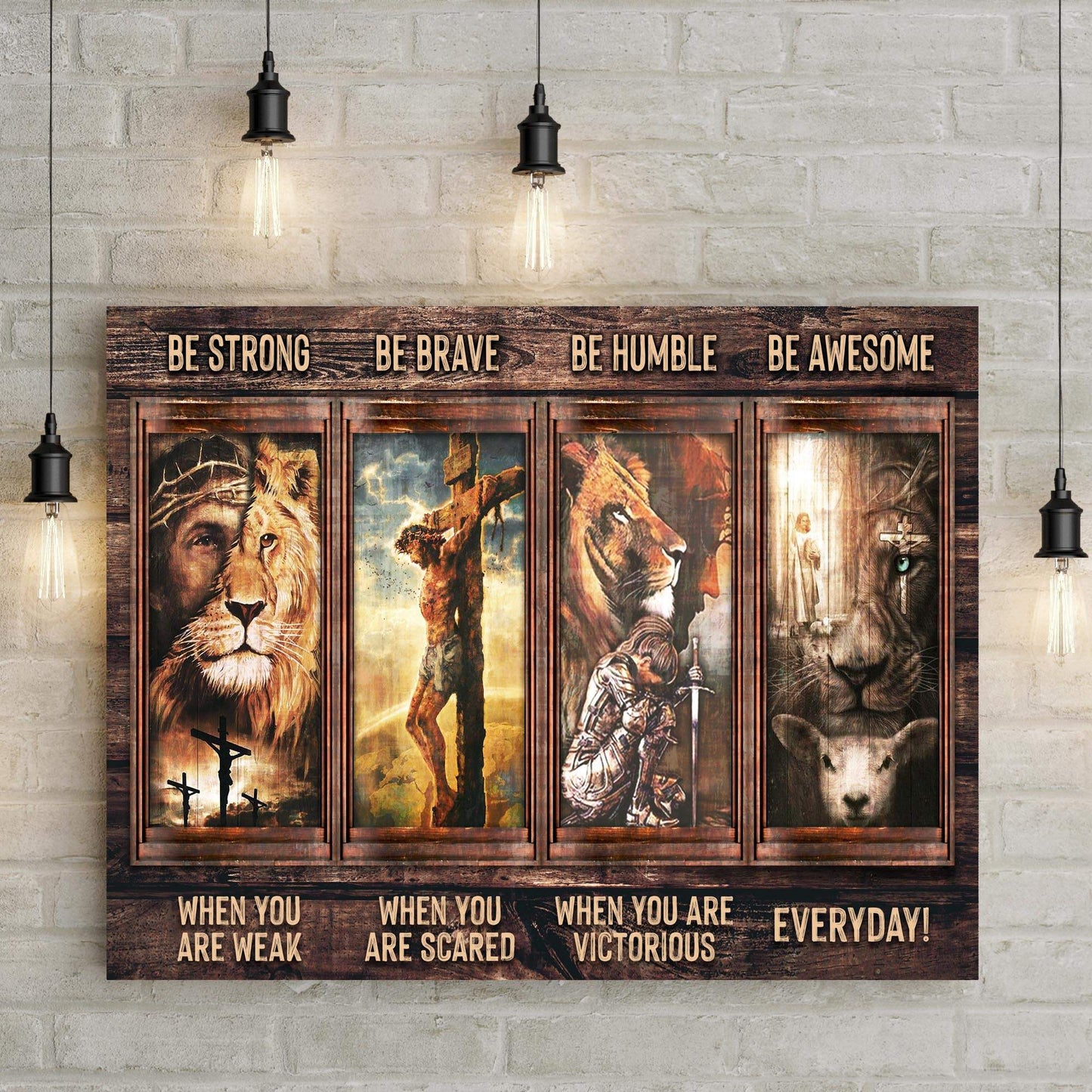 Be Strong, Be Brave, Be Humble, Be Awesome Canvas - Dynamic Christian Wall Art, Jesus Decor - Tailored Canvases - Flyclothing LLC