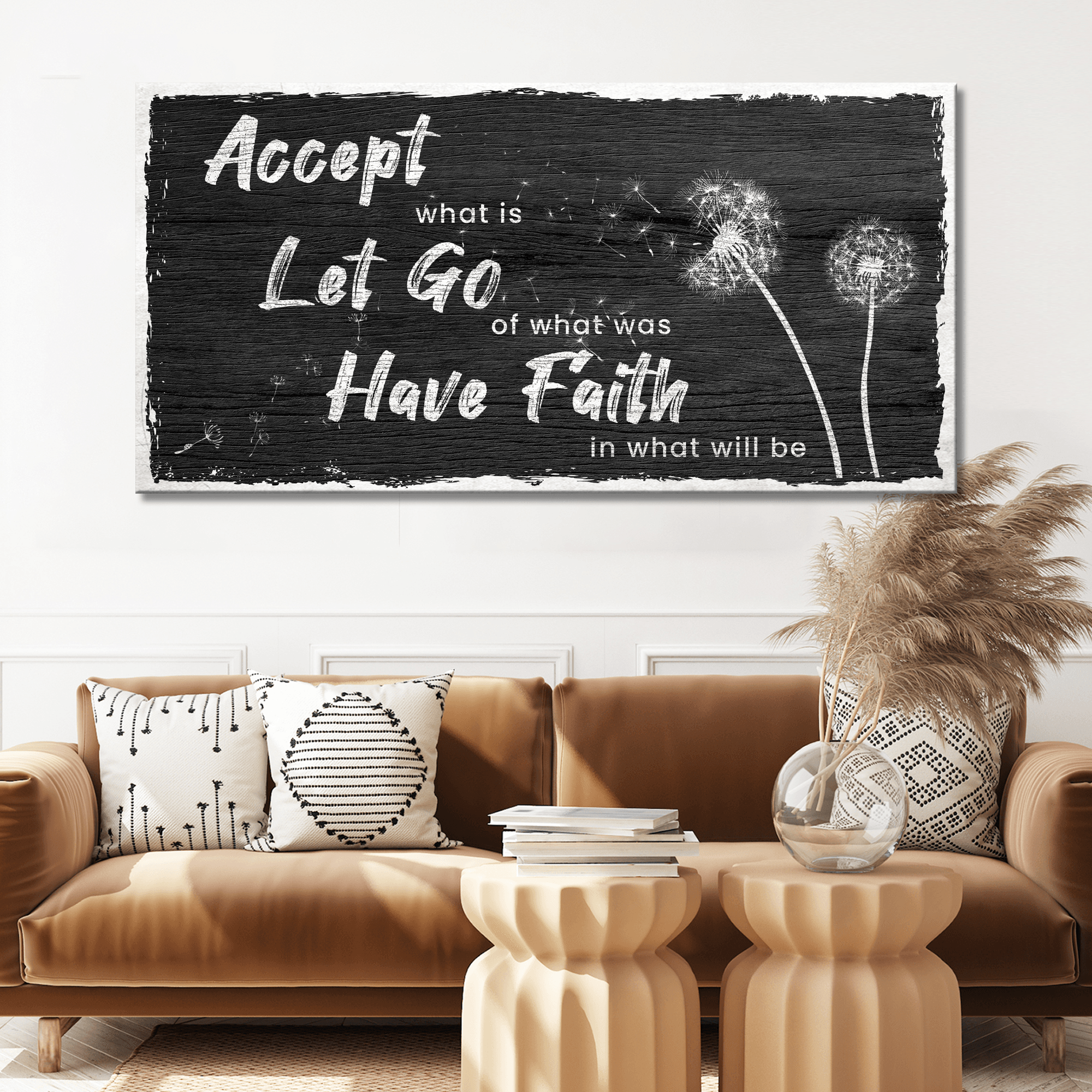 Accept, Let Go, Have Faith Sign - Tailored Canvases - Flyclothing LLC