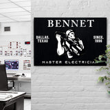 Master Electrician Sign - Tailored Canvases - Flyclothing LLC