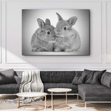 Gray Rabbits Sketch Canvas Wall Art - Tailored Canvases - Flyclothing LLC
