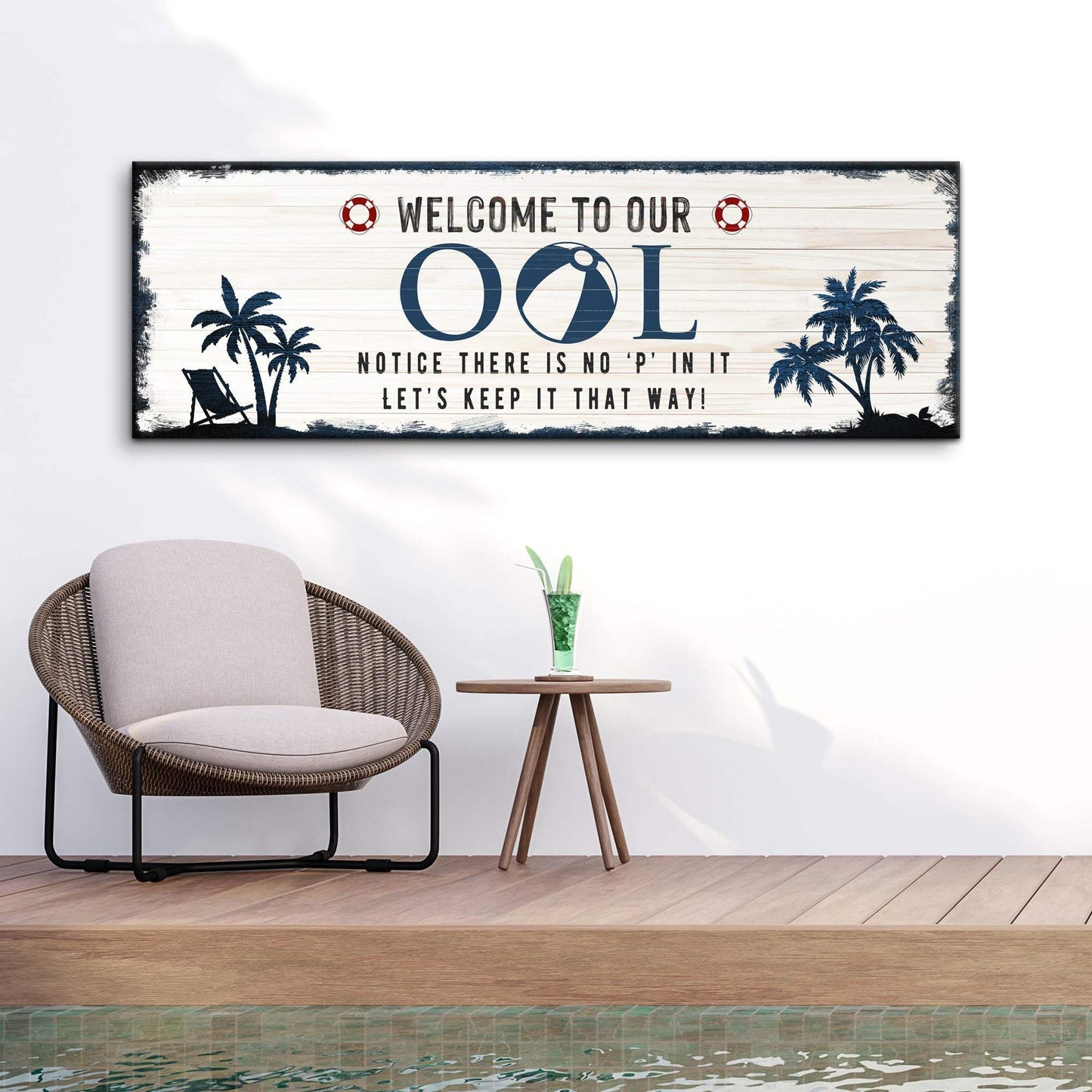 Welcome To Our Pool Sign - Tailored Canvases - Flyclothing LLC