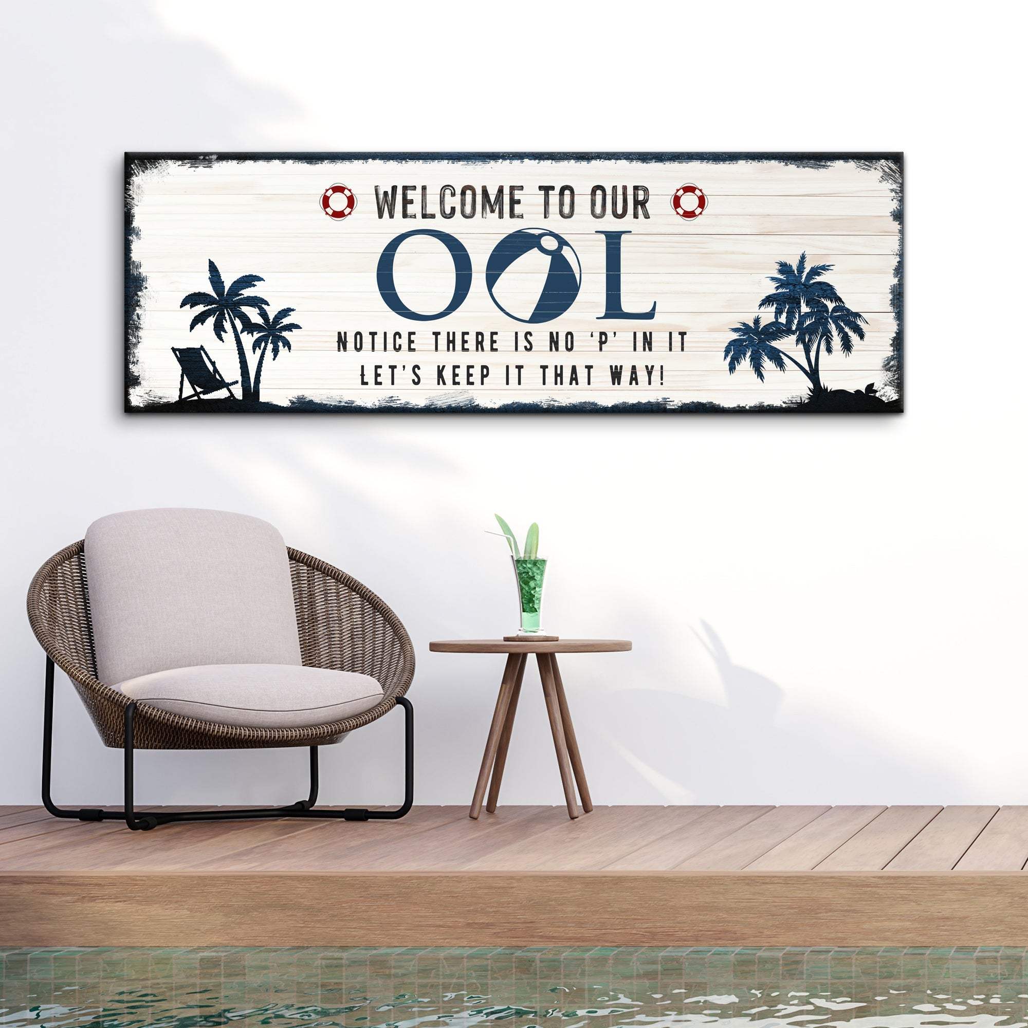 Welcome To Our Pool Sign - Tailored Canvases - Flyclothing LLC