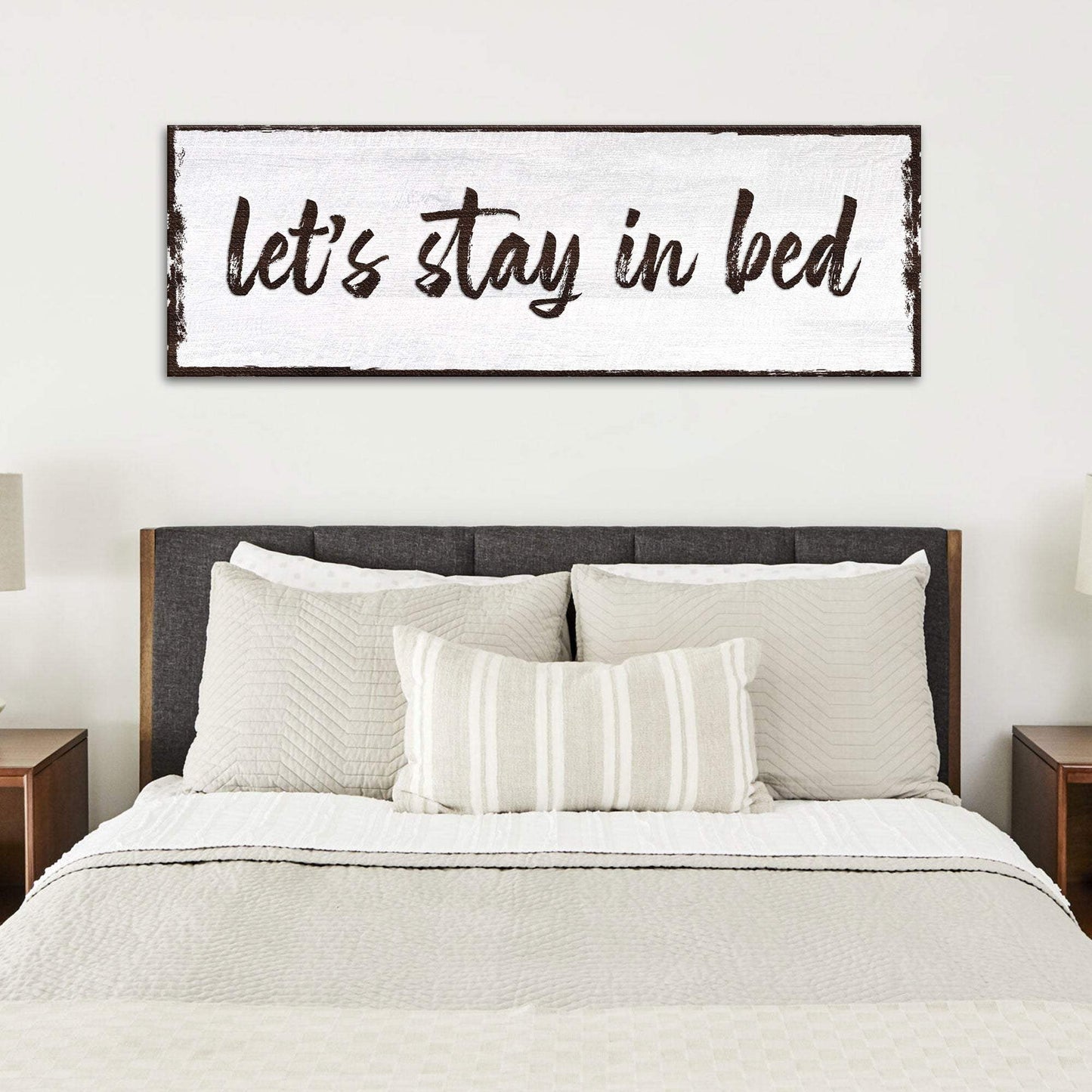 Let's Stay In Bed Sign - Tailored Canvases - Flyclothing LLC