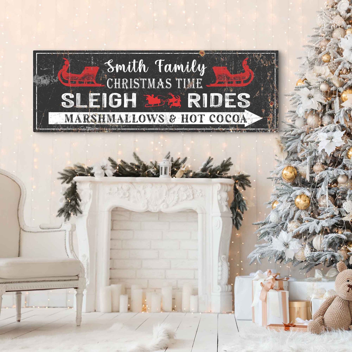 Christmas Sleigh Rides Sign - Tailored Canvases - Flyclothing LLC