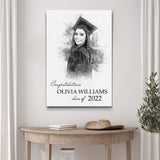 Graduation Photo Pencil Sketch Portrait Sign - Tailored Canvases - Flyclothing LLC