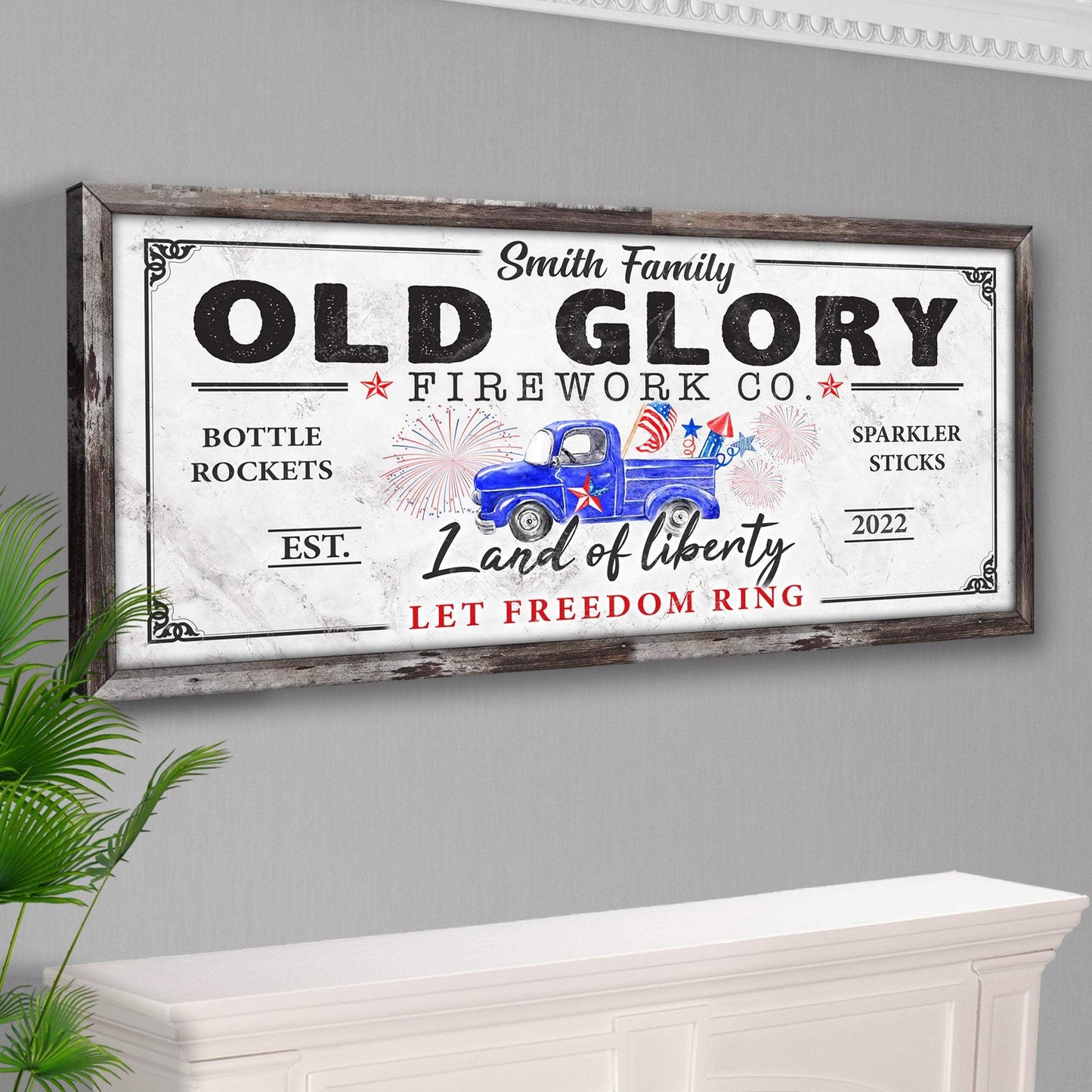 Old Glory Firework Co Let Freedom Ring Sign - Tailored Canvases - Flyclothing LLC