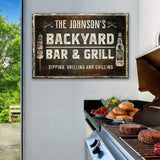 Backyard Bar And Grill Sign - Tailored Canvases - Flyclothing LLC