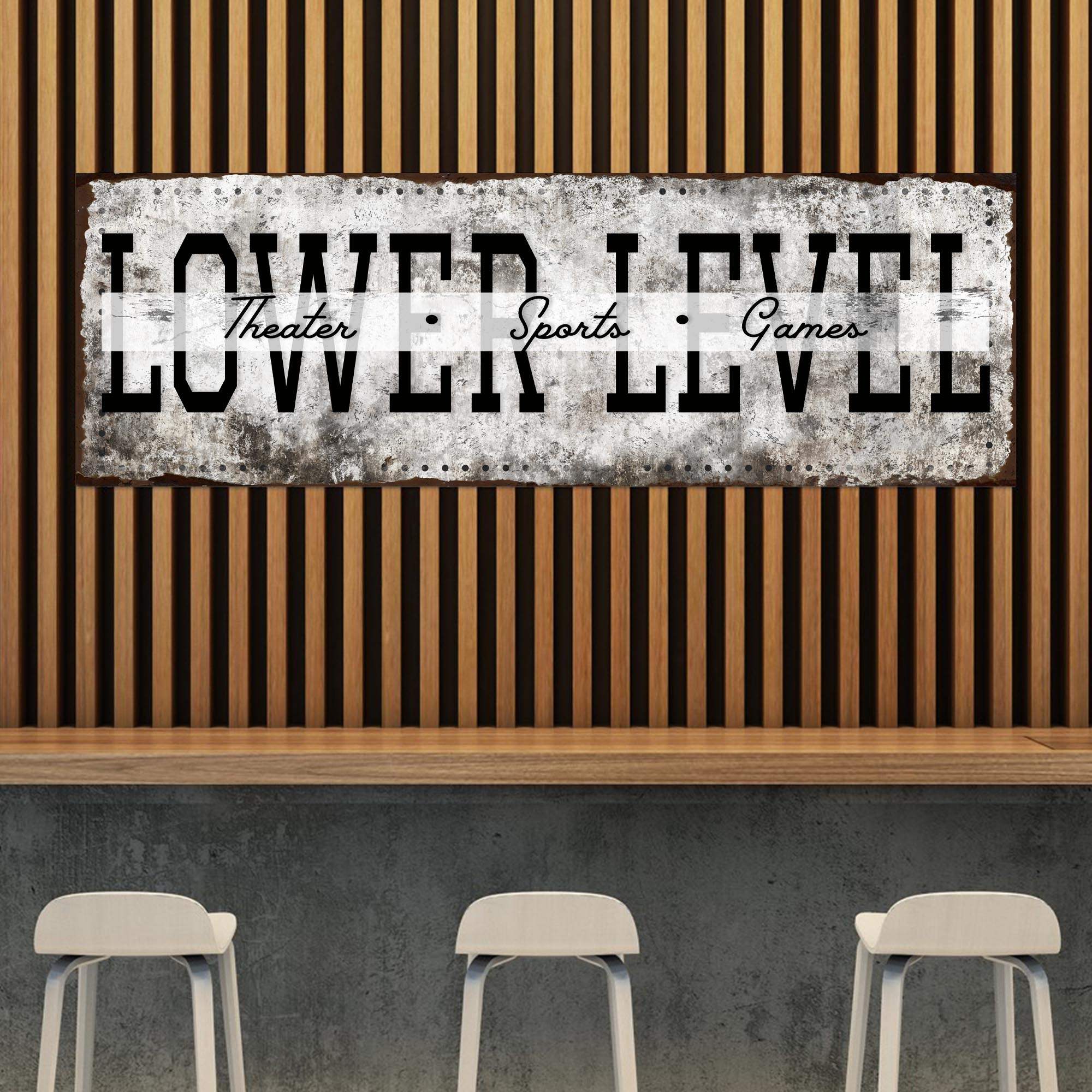 Lower Level Theater Sports Games Basement Bar Sign - Tailored Canvases - Flyclothing LLC