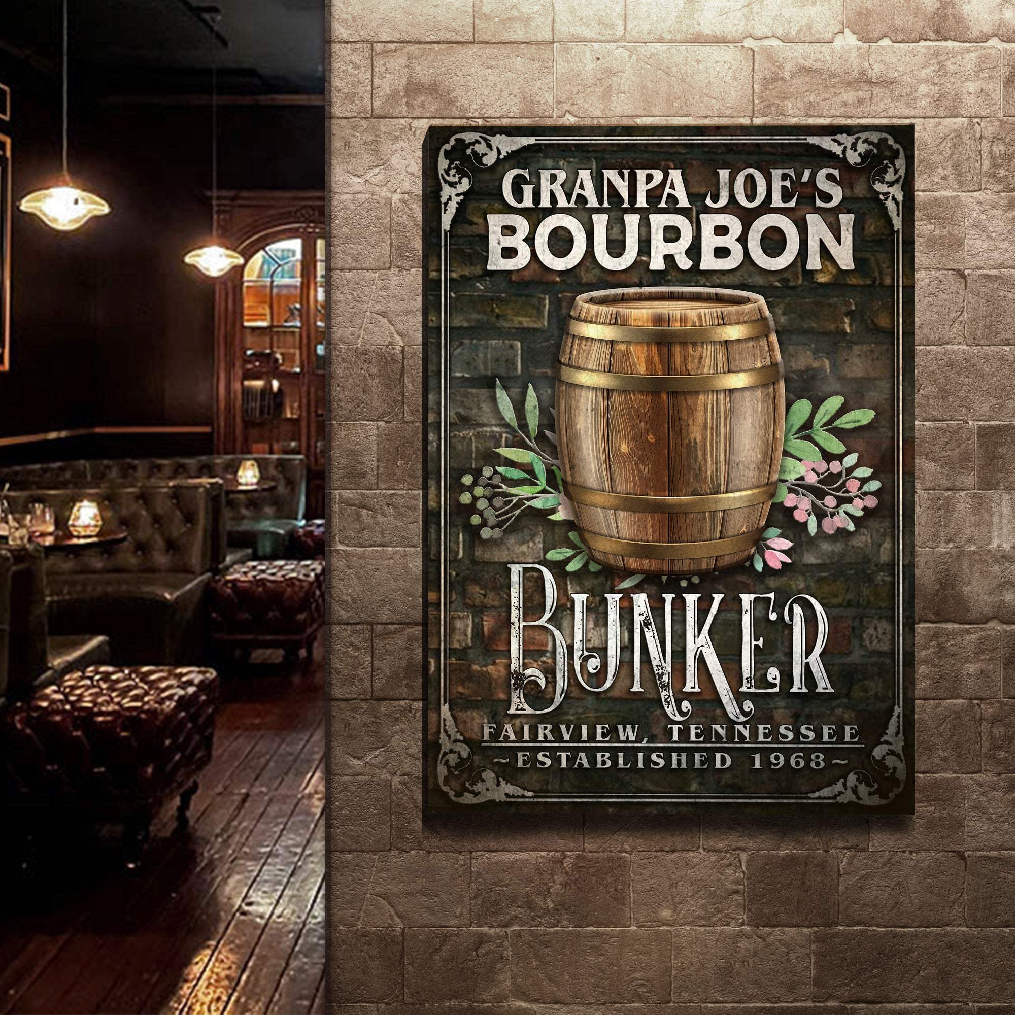 Bourbon Bunker Sign - Tailored Canvases - Flyclothing LLC