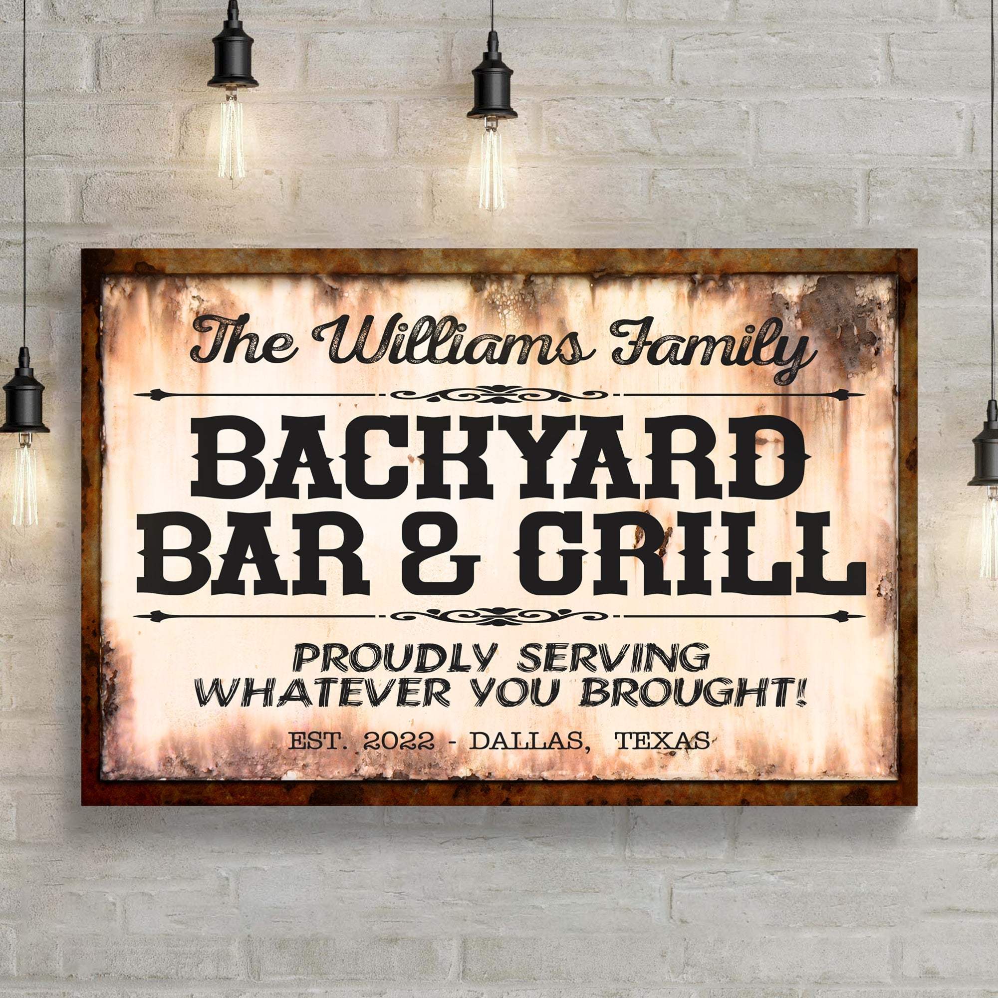 Backyard Bar & Grill Sign X - Tailored Canvases - Flyclothing LLC