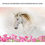 Floral White Horse Canvas Wall Art - Tailored Canvases - Flyclothing LLC