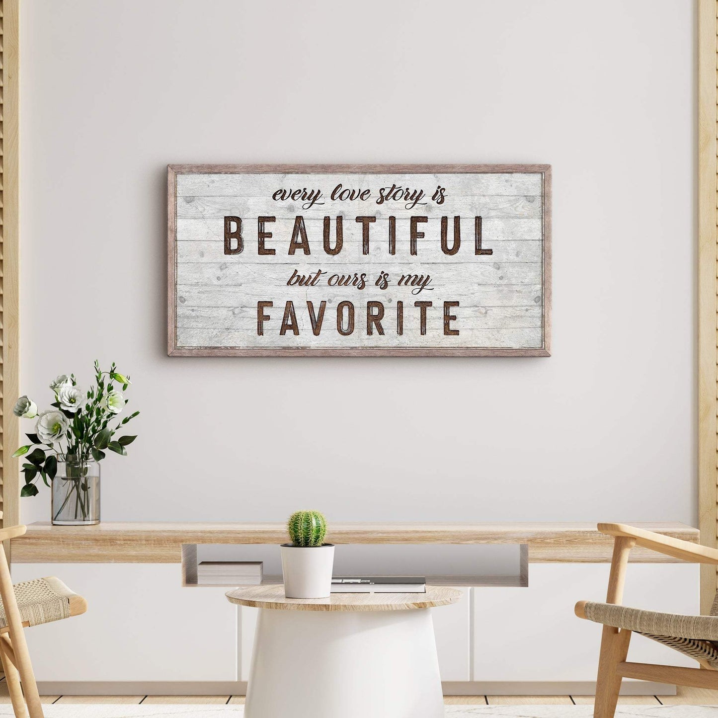 Every Love Story Is Beautiful Sign - Tailored Canvases - Flyclothing LLC