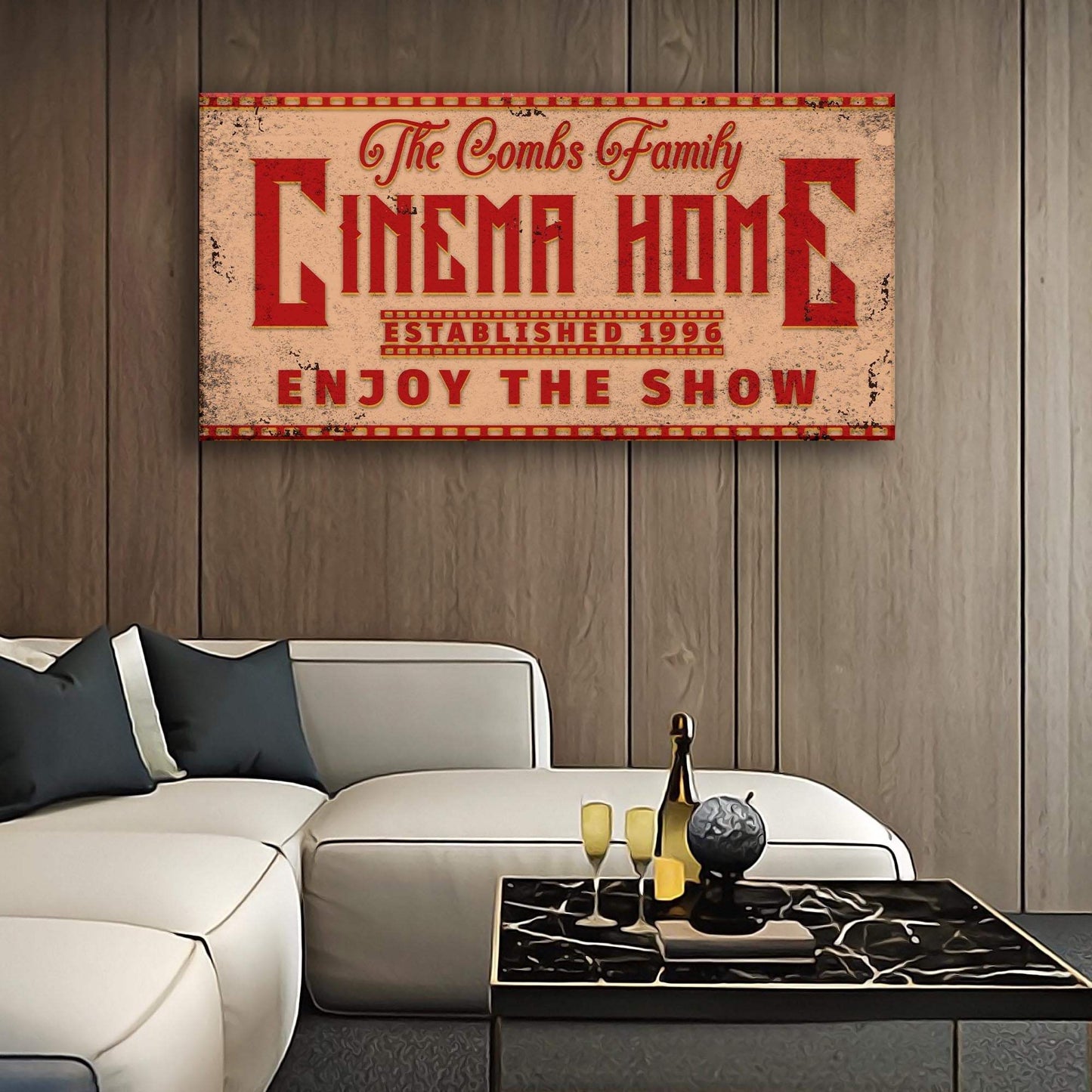 Enjoy The Show Family Cinema Home Sign - Tailored Canvases - Flyclothing LLC