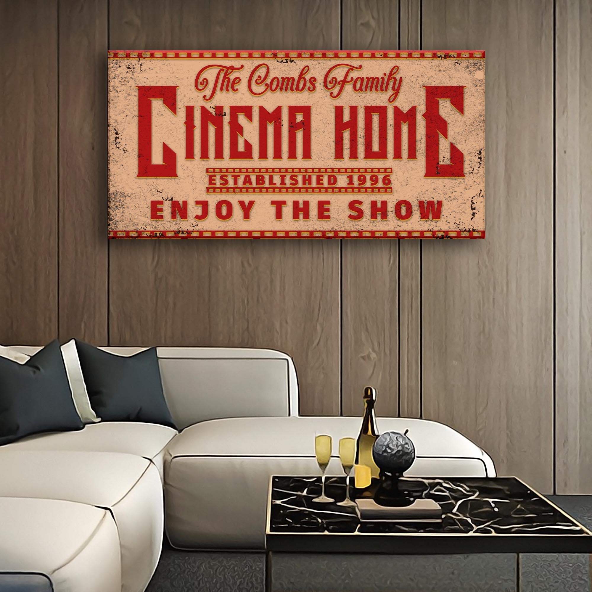 Enjoy The Show Family Cinema Home Sign - Tailored Canvases - Flyclothing LLC