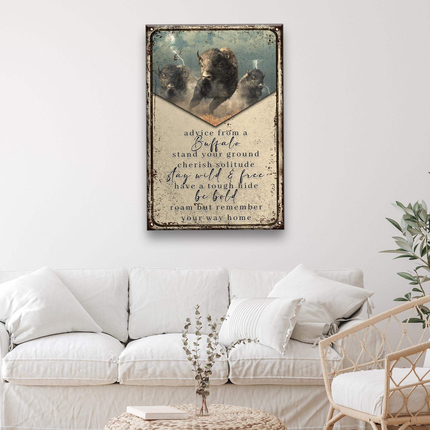 Advice From A Buffalo Sign - Tailored Canvases - Flyclothing LLC