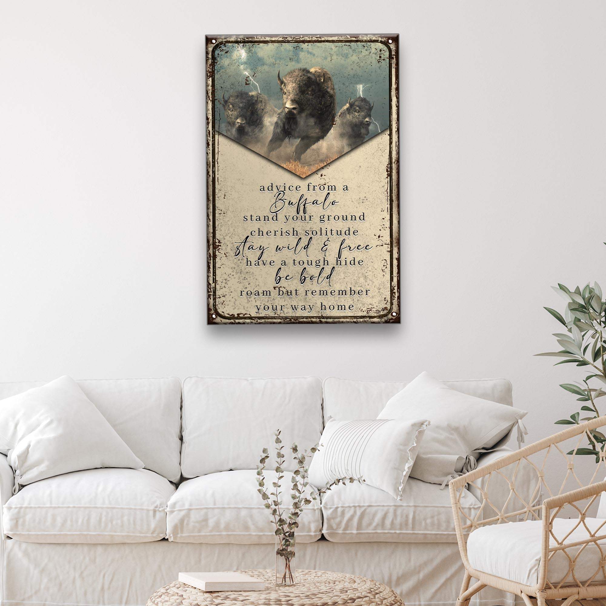Advice From A Buffalo Sign - Tailored Canvases - Flyclothing LLC