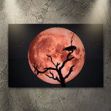 Crow And Blood Moon Canvas Wall Art - Tailored Canvases - Flyclothing LLC