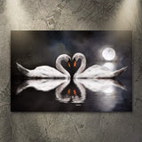 Moonlit Romantic Swan Canvas Wall Art - Tailored Canvases - Flyclothing LLC