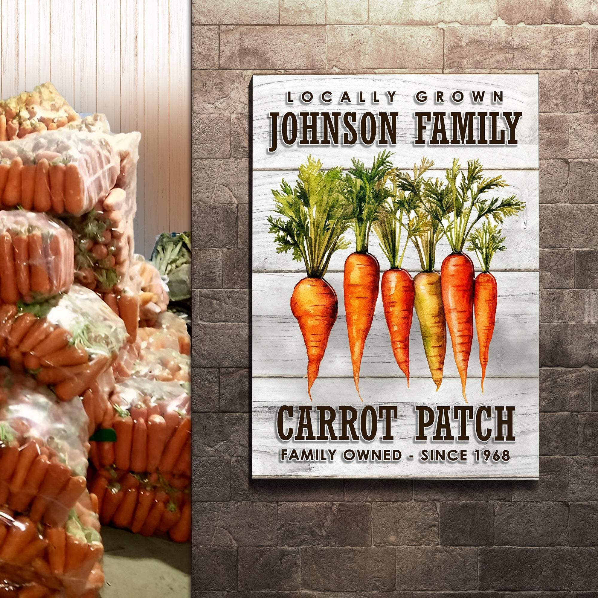 Locally Grown Carrot Patch Sign - Tailored Canvases - Flyclothing LLC